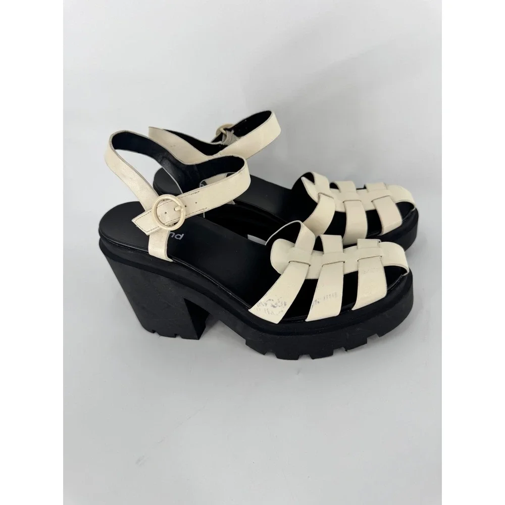 Abound Platform Sandals Women 9 White Fisherman Chunky Lug Sole Heel ABMARTY-PU